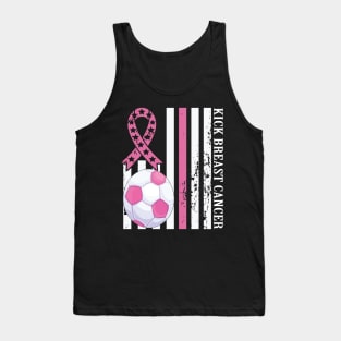 Kick Breast Cancer Awareness Soccer Pink Ribbon Tank Top